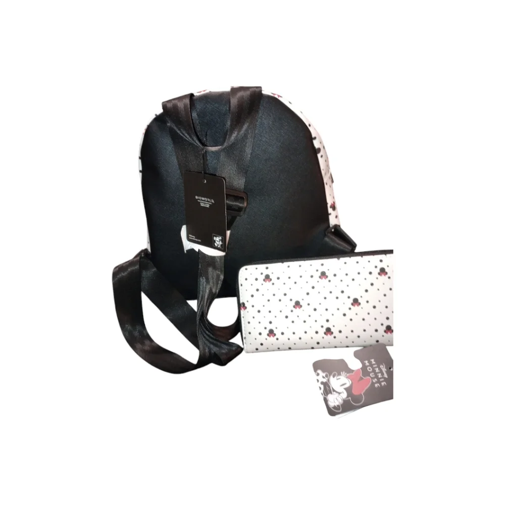 Minnie Mouse Backpack & Wallet Set - Black, White, Red NWT